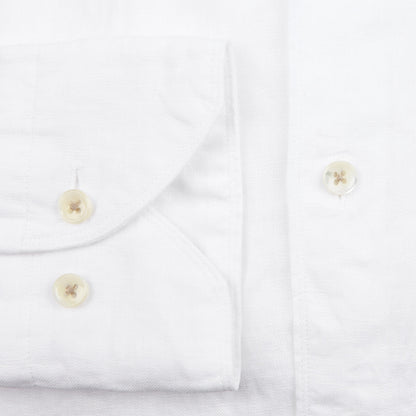 Stenströms White Linen Cutaway Slimline Shirt Cuff