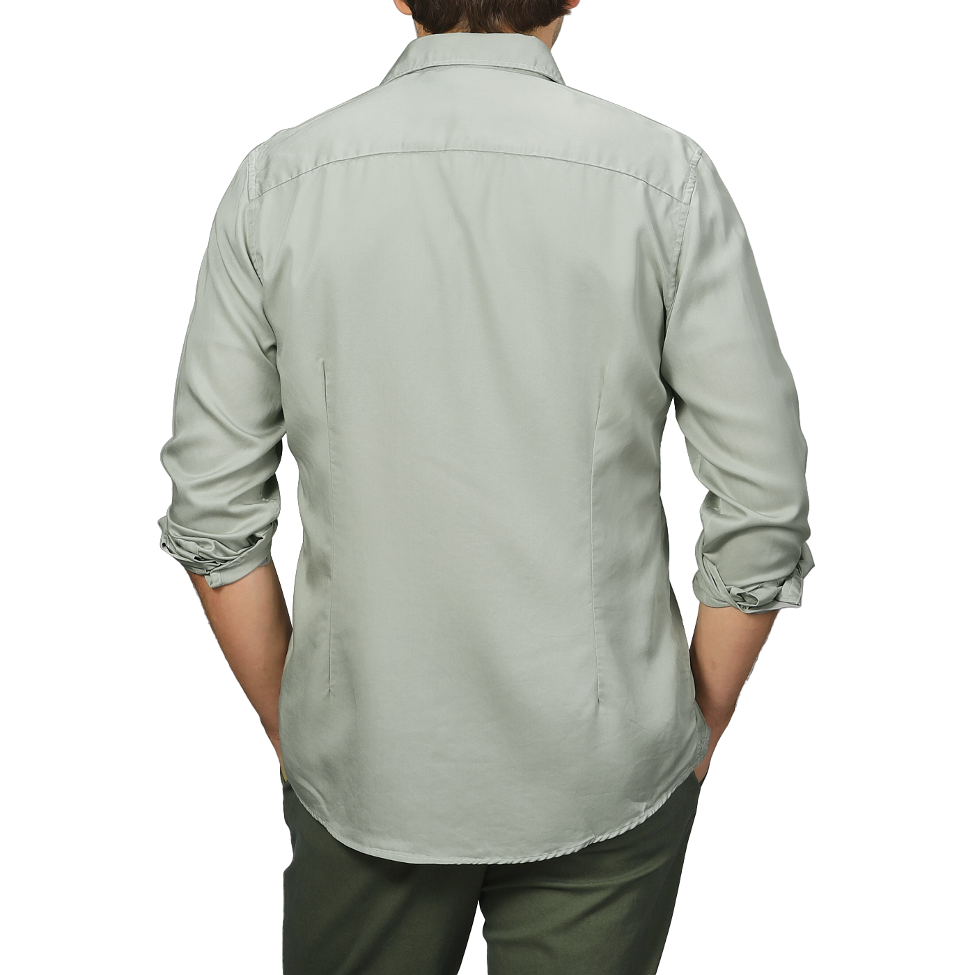 Pale Green Lyocell Slimline Shirt