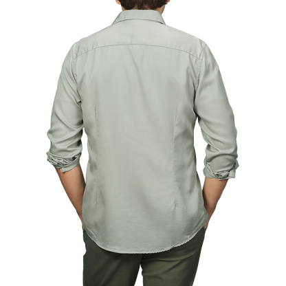 Pale Green Lyocell Slimline Shirt