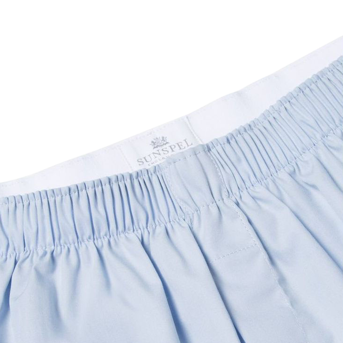 Sunspel Blue Cotton Boxer Shorts Detail