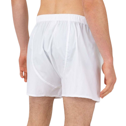 Sunspel White Cotton Boxer Shorts Back