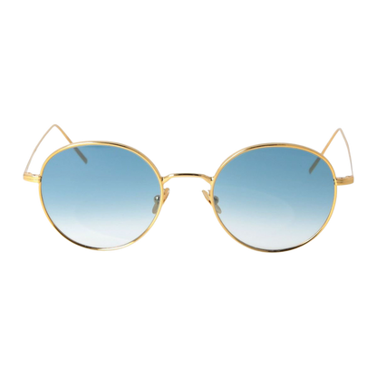 The Bespoke Dudes Ulster 24K Gold Gradient Blue Lenses 50mm Front.