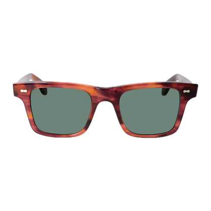Handmade Denim Eco Havana sunglasses with bottle green lenses by The Bespoke Dudes.