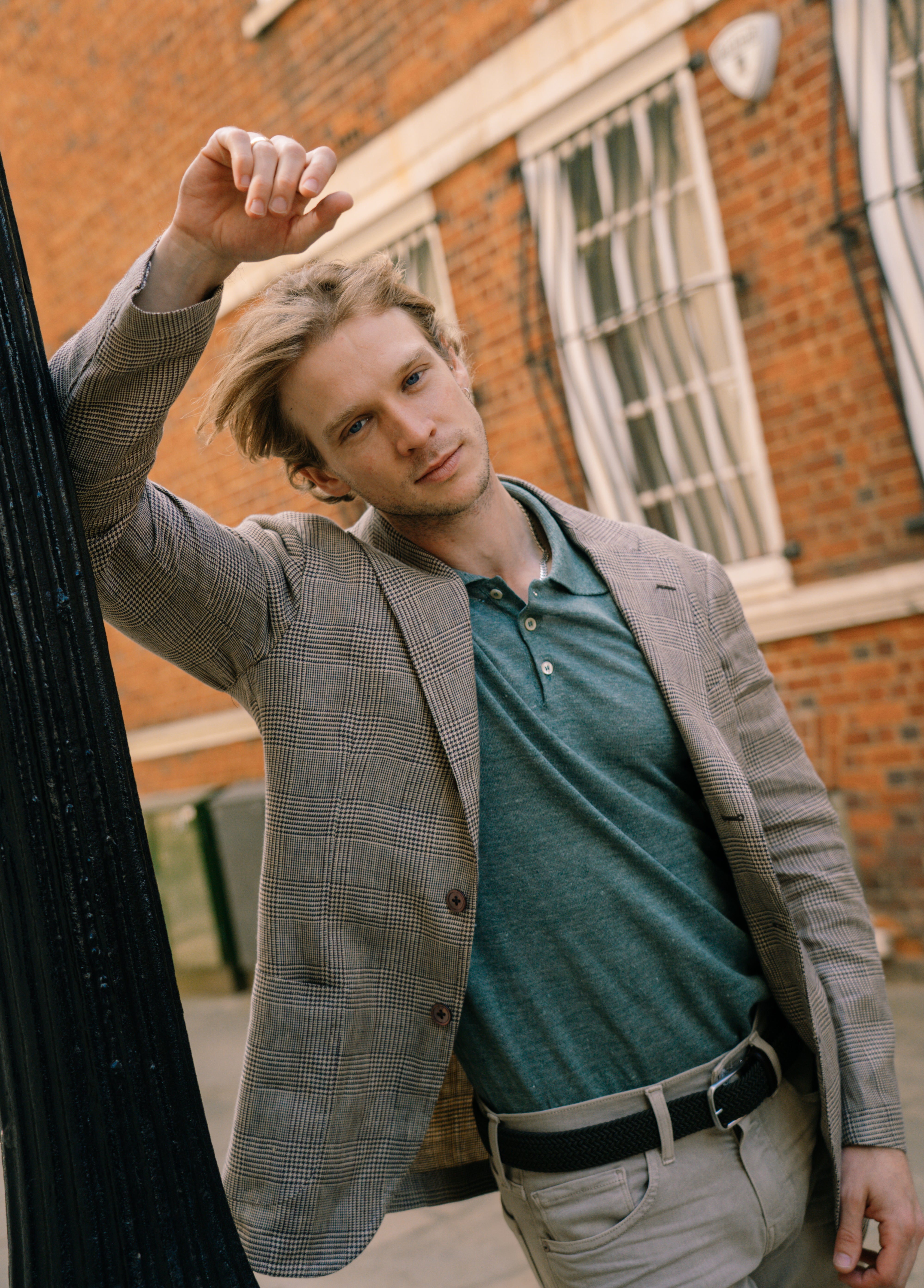 Green Cotton/Linen Polo Shirt
