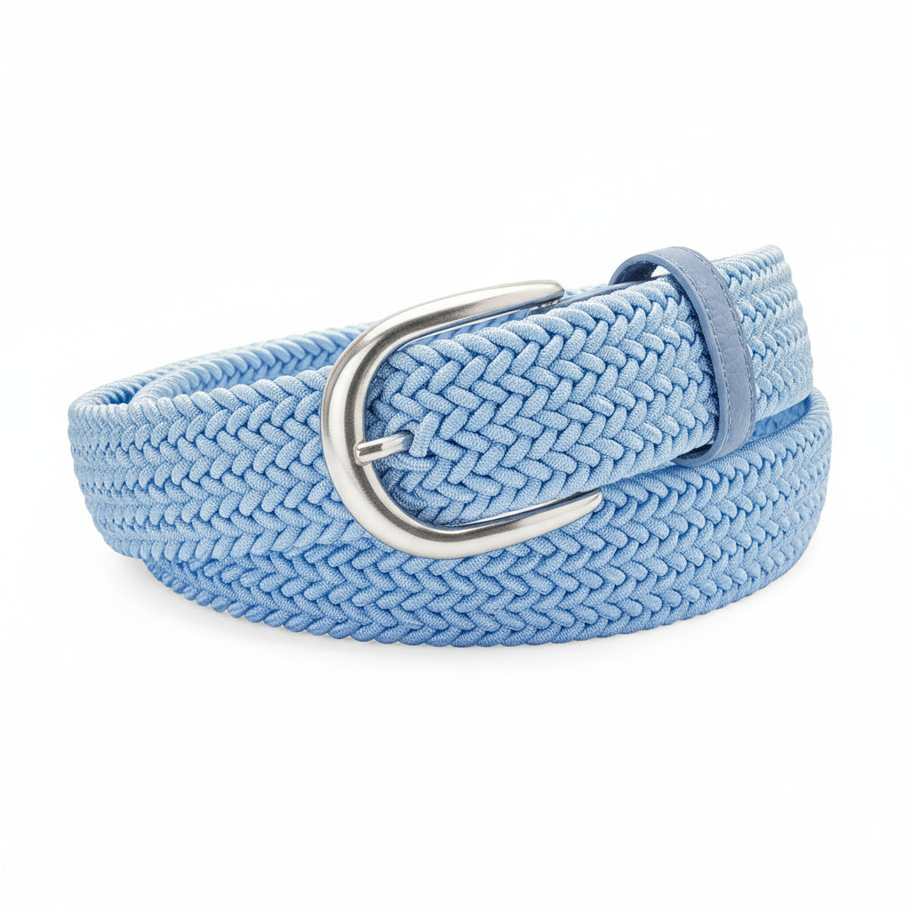 Powder Blue Stretch Weave Belt