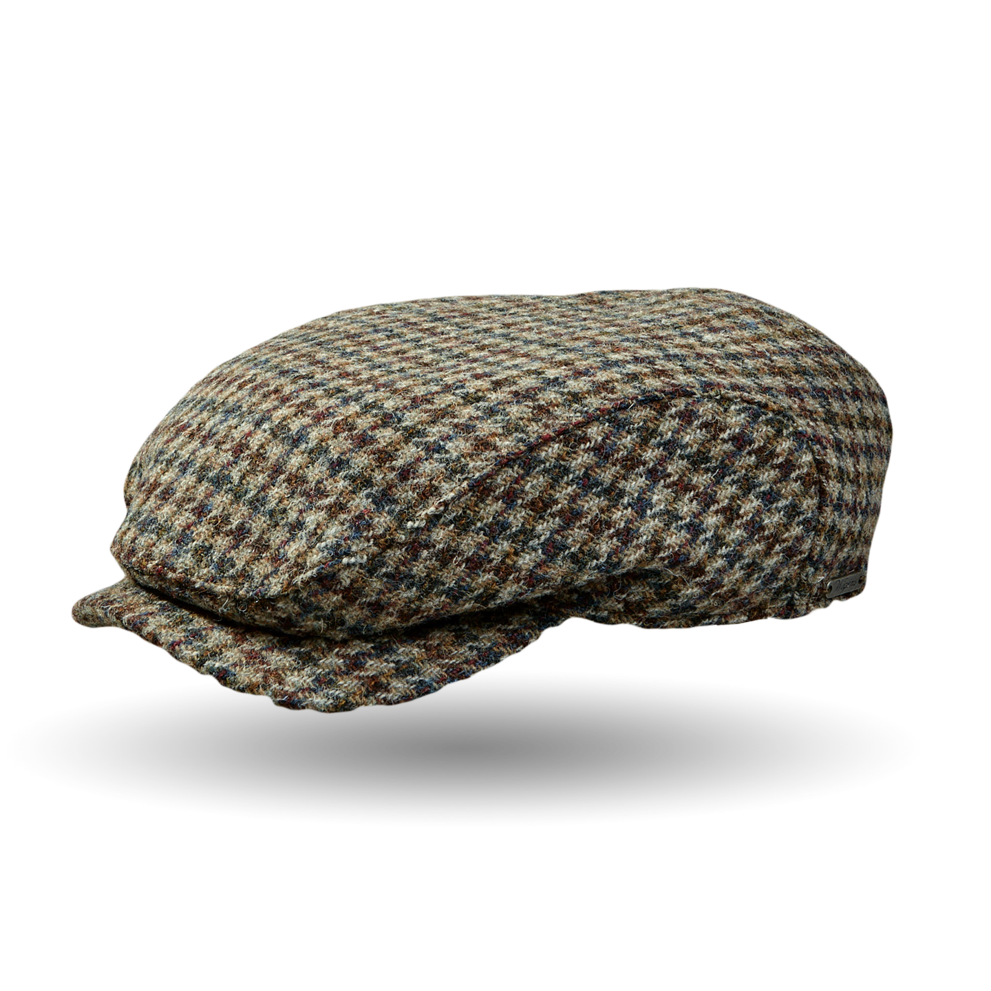 A Wigéns Beige Houndstooth Harris Tweed Ivy Contemporary Cap.