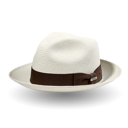 Wigéns Handwoven Fedora Brown Medium Brim Triby Hat Feature