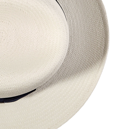 Wigéns Handwoven Fedora Navy Large Brim Country Hat Edge