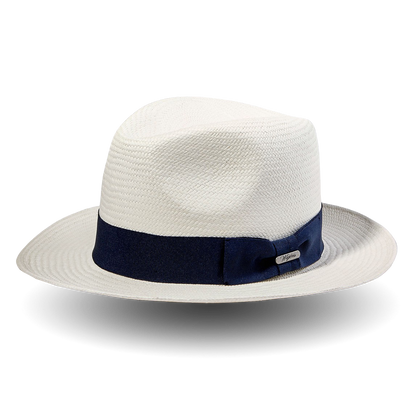 Wigéns Handwoven Fedora Navy Large Brim Country Hat Feature