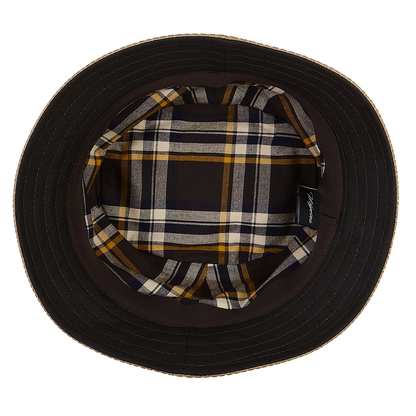 Wigéns Camel Beige Cotton Corduroy Bucket Hat Inside