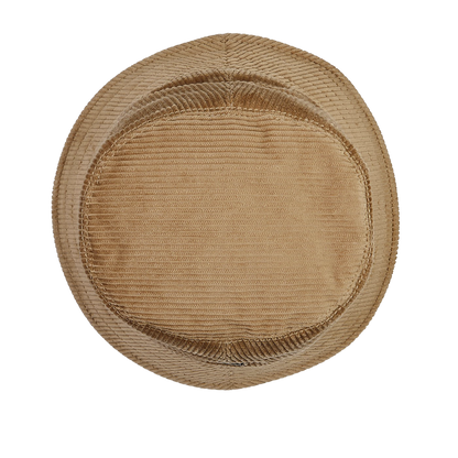 Wigéns Camel Beige Cotton Corduroy Bucket Hat Top