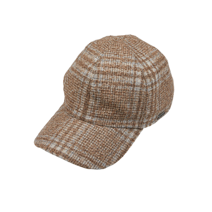 Wigéns Beige Checked Wool Alpaca Baseball Cap Feature