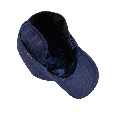 Wigéns Blue Loro Piana Wool Cashmere Baseball Cap Flaps