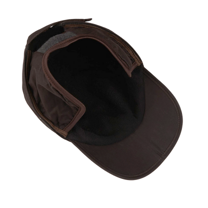 Wigéns Dark Brown Cotton Fleece Lined Baseball Cap Inside