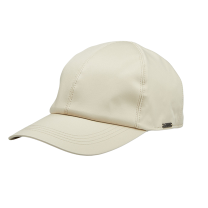 A Wigéns Khaki Beige Nylon Microfibre Baseball Cap on a white background.