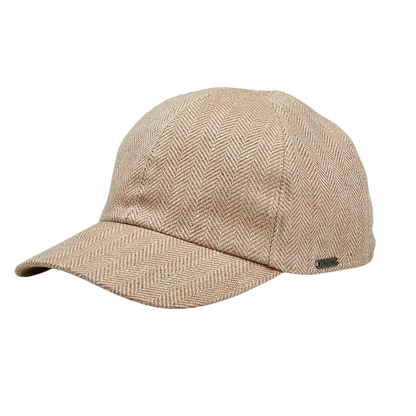 The Wigéns Beige Herringbone Zegna Wool Linen Silk Baseball Cap.