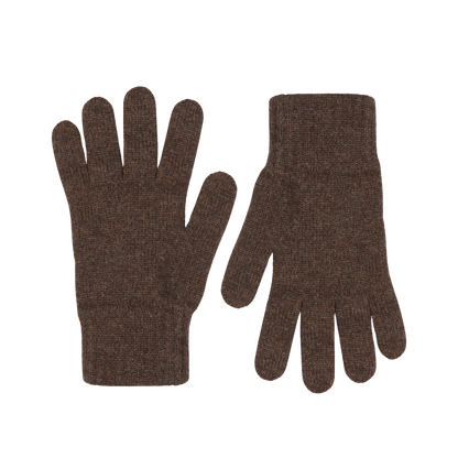 A pair of Porcupine Brown Pure Cashmere gloves by William Lockie.