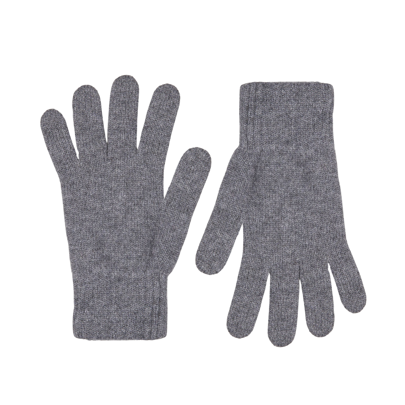 A pair of Smog Grey Pure Cashmere Gloves by William Lockie on a white surface.