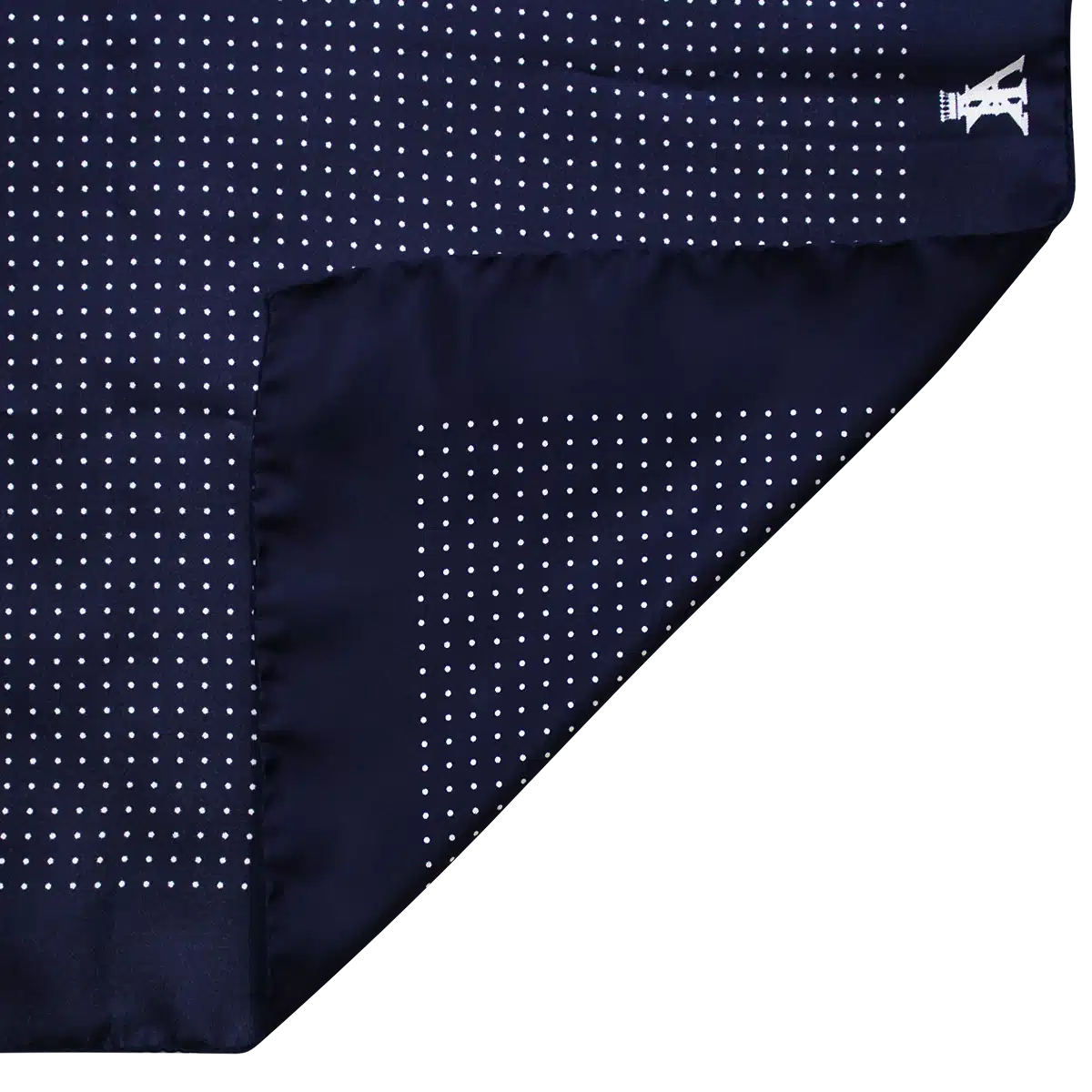 NAVY SILK SPOT GENTLEMAN’S SQUARE