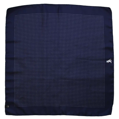 NAVY SILK SPOT GENTLEMAN’S SQUARE