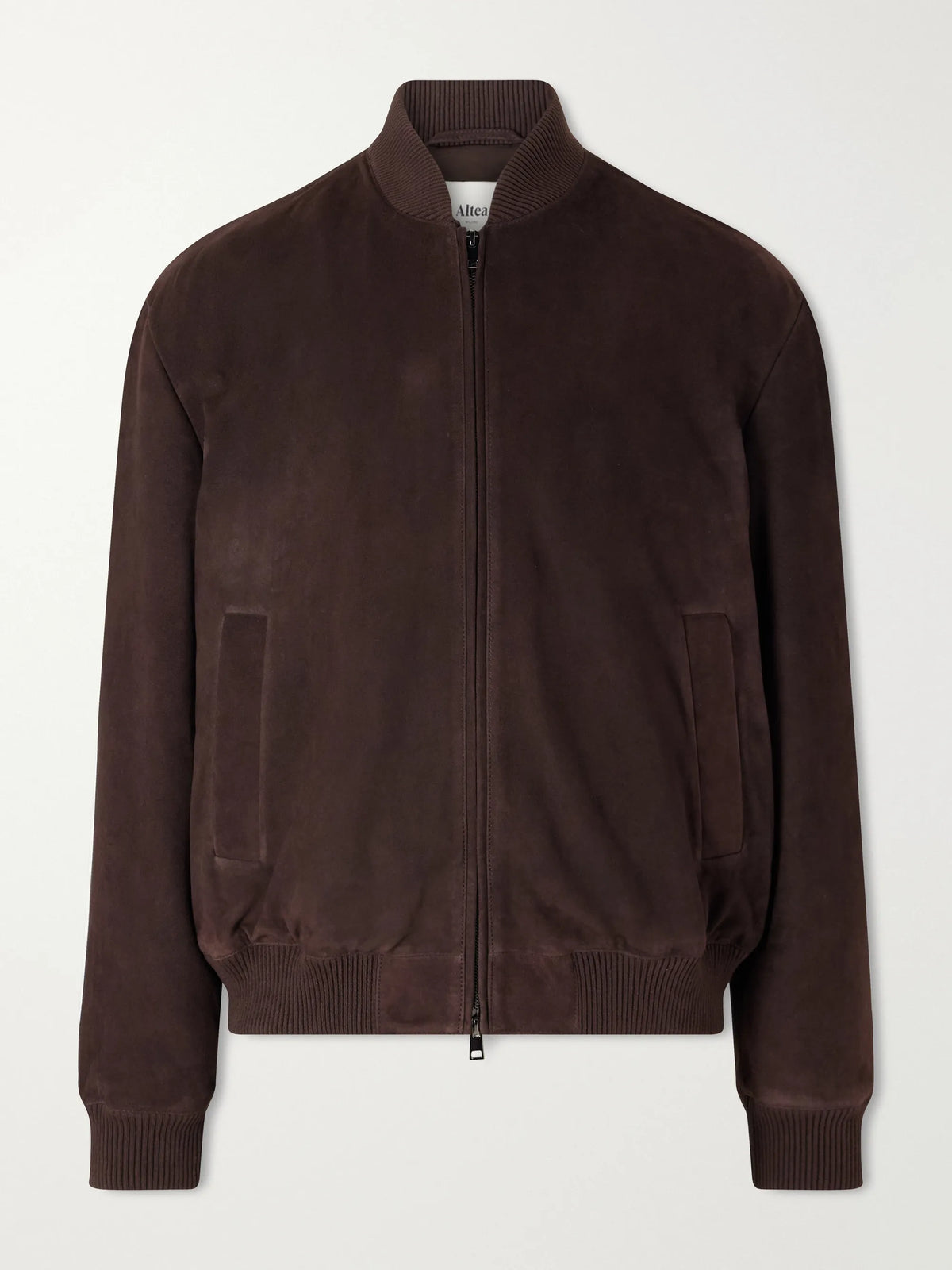 Brown Suede Zip Bomber
