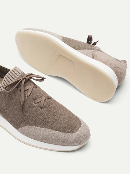 Taupe Brown Active Knit Wool Sneaker