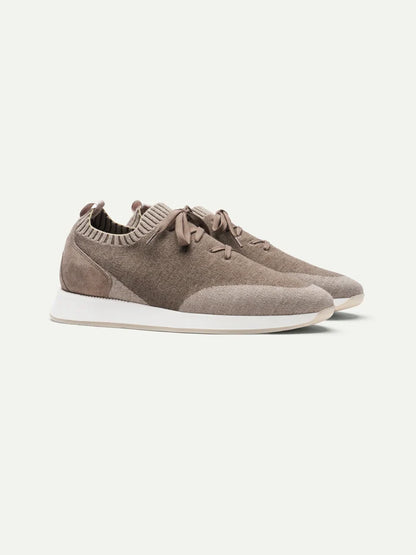 Taupe Brown Active Knit Wool Sneaker