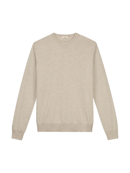 Light Beige Two Tone Cashwool City Crewneck