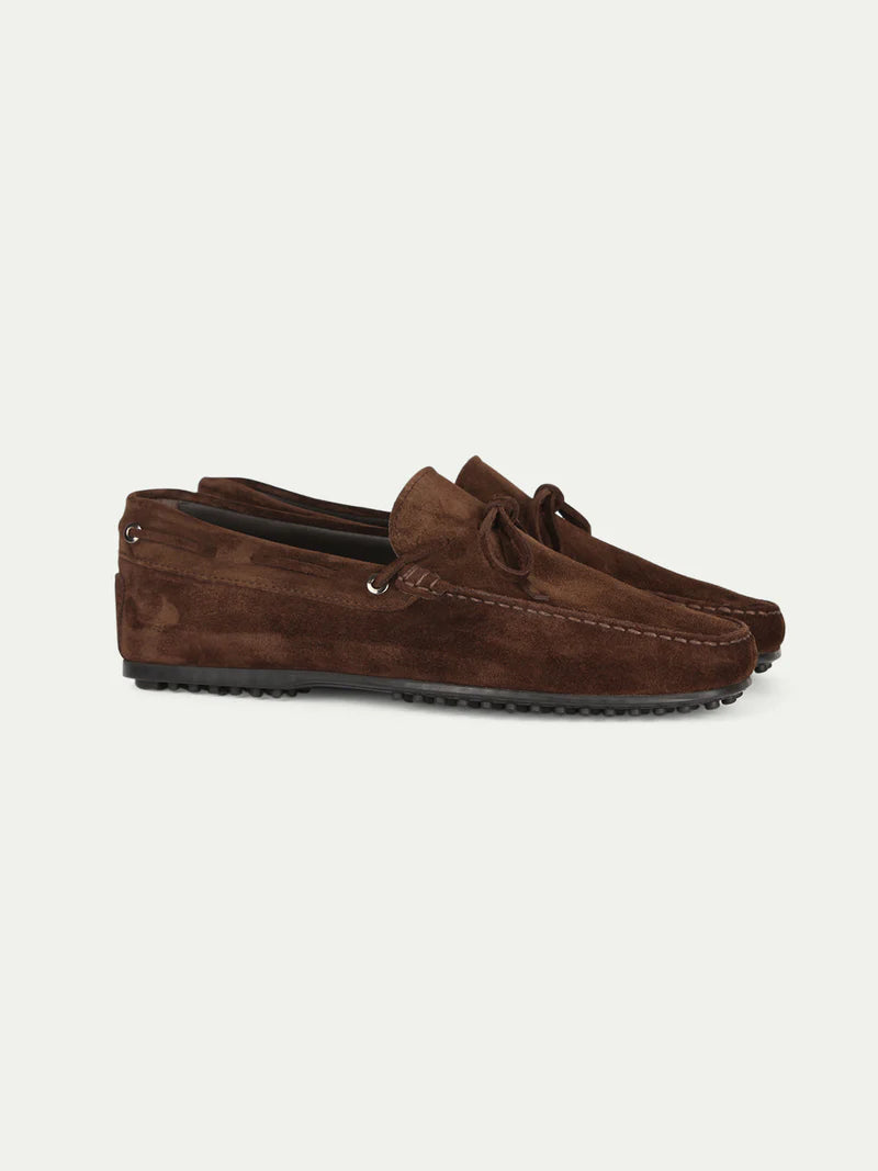 Chocolate Brown Suede Driving Shoes