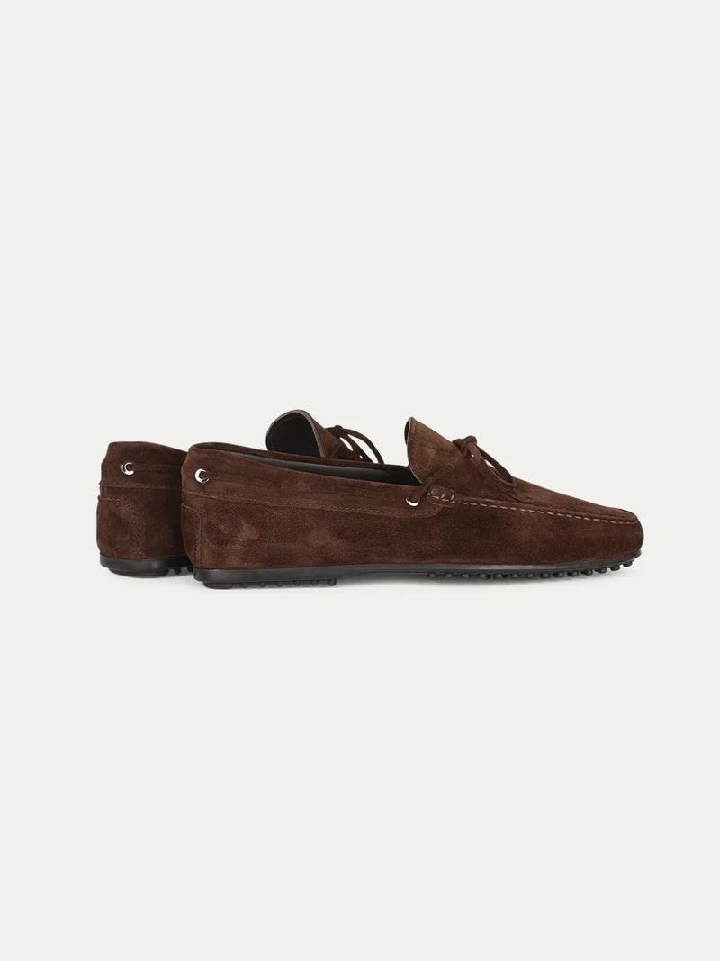 Chocolate Brown Suede Driving Shoes