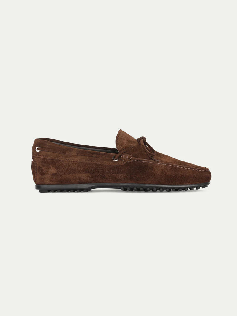 Chocolate Brown Suede Driving Shoes