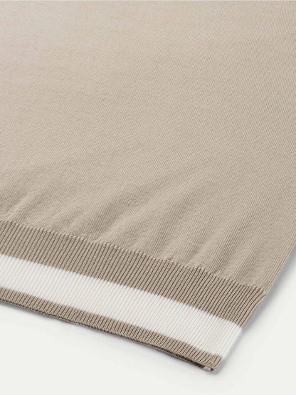 Greige Cashwool Buttonless AUR1 Polo