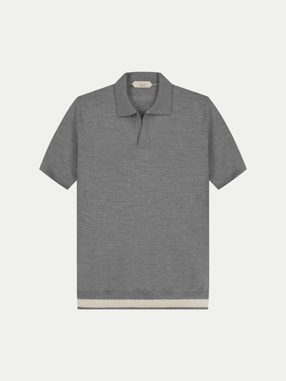 Dark Grey Cashwool Buttonless AUR1 Polo