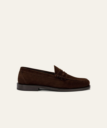 Brown Suede Cadoro Penny Loafers