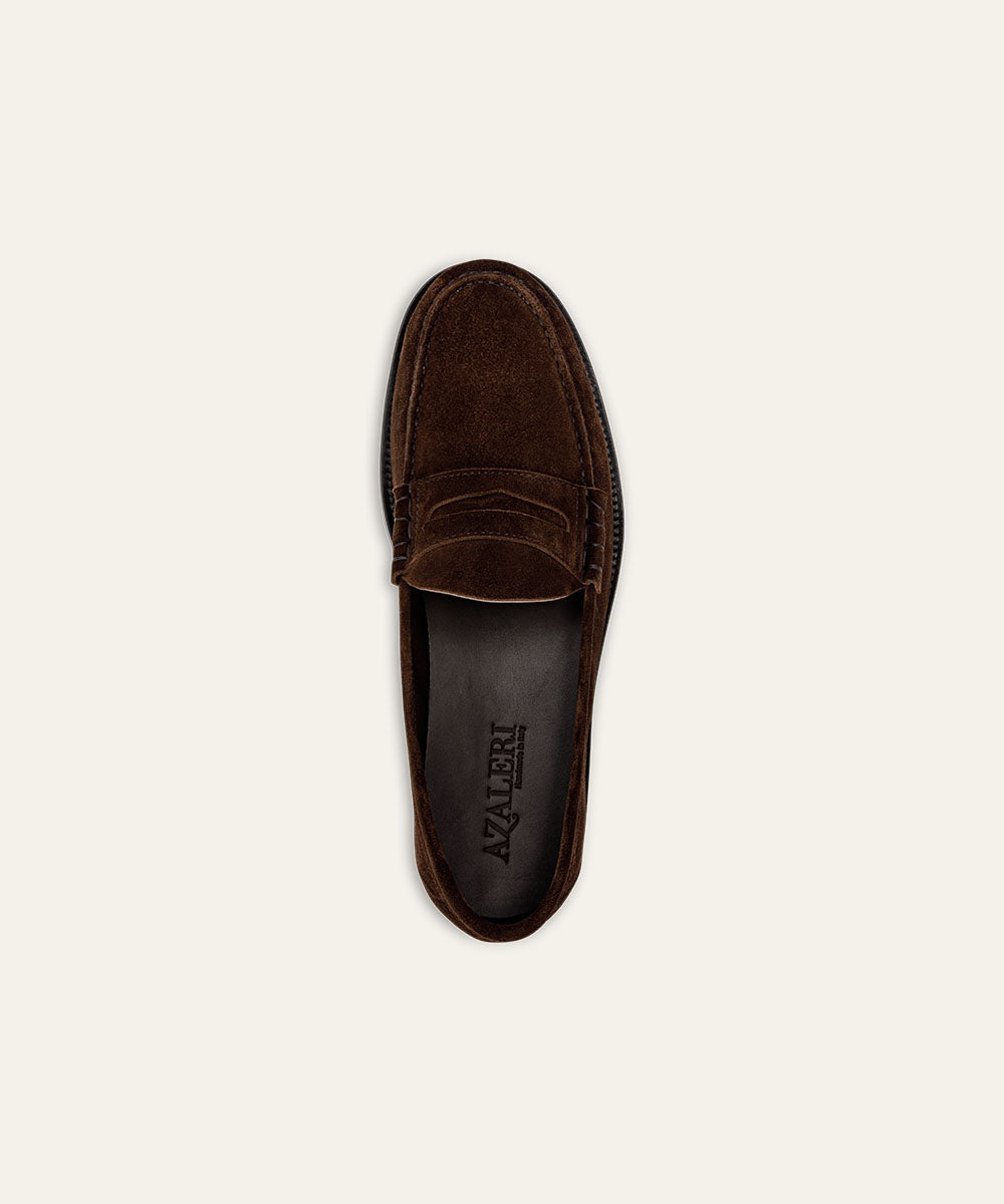 Brown Suede Cadoro Penny Loafers