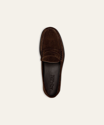 Brown Suede Cadoro Penny Loafers