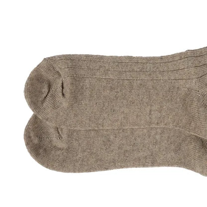 Beige Supreme Wool Cashmere Blend Socks