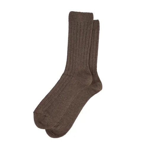 Brown Supreme Wool Cashmere Blend Socks