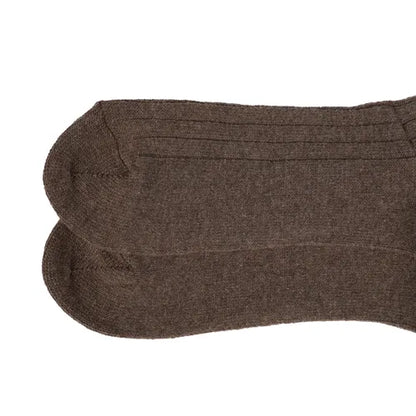 Brown Supreme Wool Cashmere Blend Socks