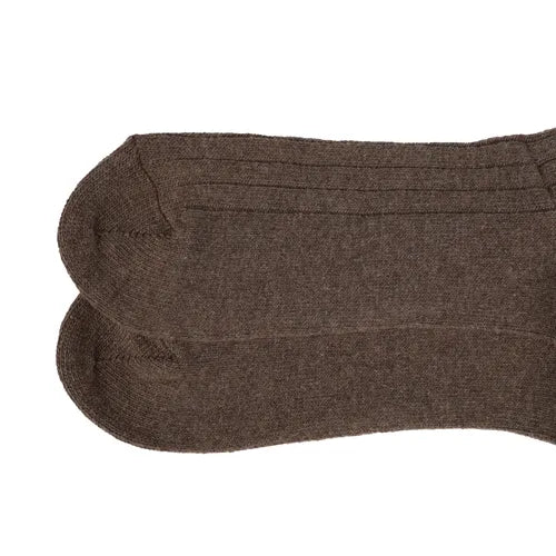 Brown Supreme Wool Cashmere Blend Socks