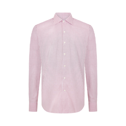 Burgundy Gingham Washed Cotton Casual Shirt
