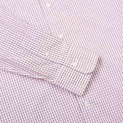 Burgundy Gingham Washed Cotton Casual Shirt
