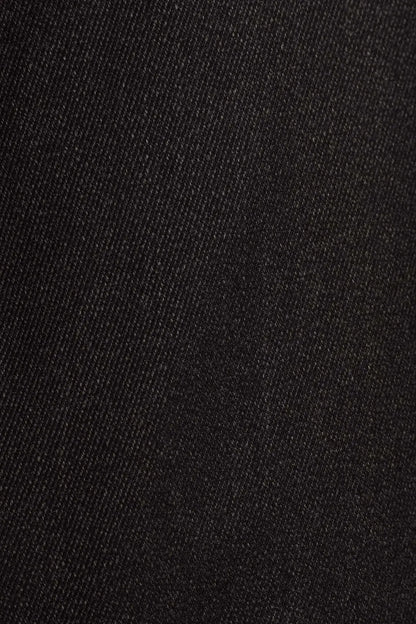 A close-up view of the charcoal grey fabric of the Charcoal Grey Straight Leg Pleated VBC Covert Wool Trousers, featuring a distinct diagonal twill weave with a tight, uniform, matte texture. , available at Richard Gelding Mayfair