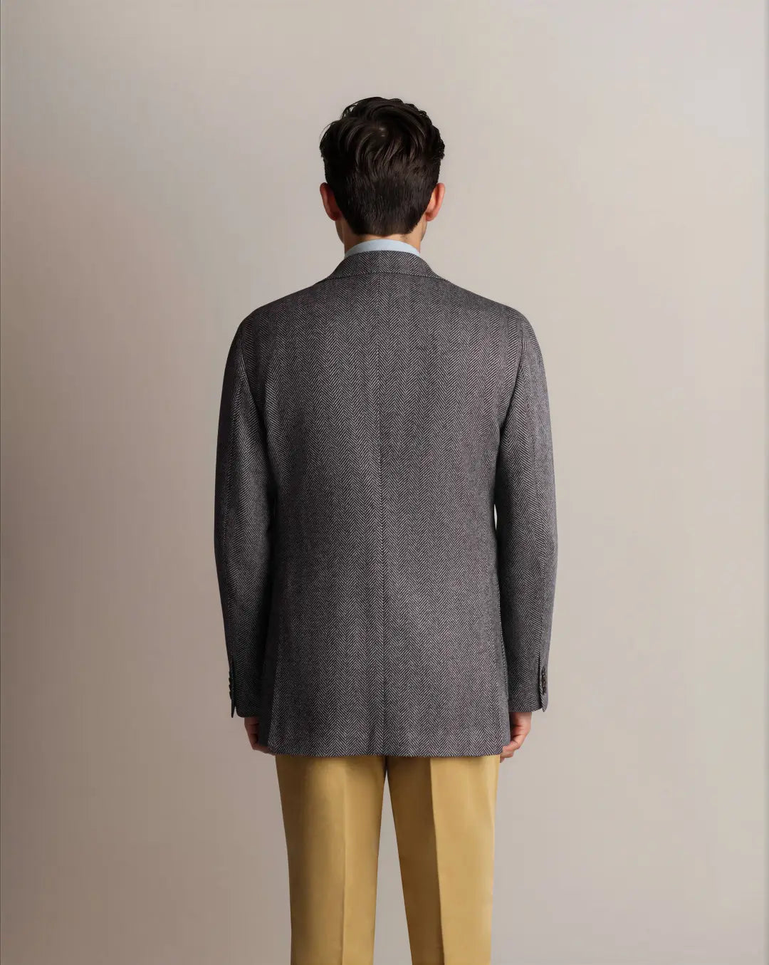 Navy Herringbone Tweed Blazer