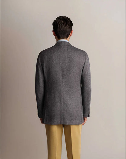 Navy Herringbone Tweed Blazer