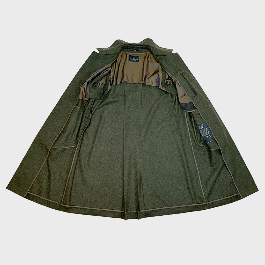 Dark Green Wool Alpaca Loden Coat