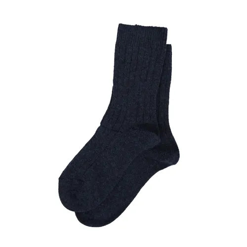 Navy Blue Supreme Wool Cashmere Blend Socks