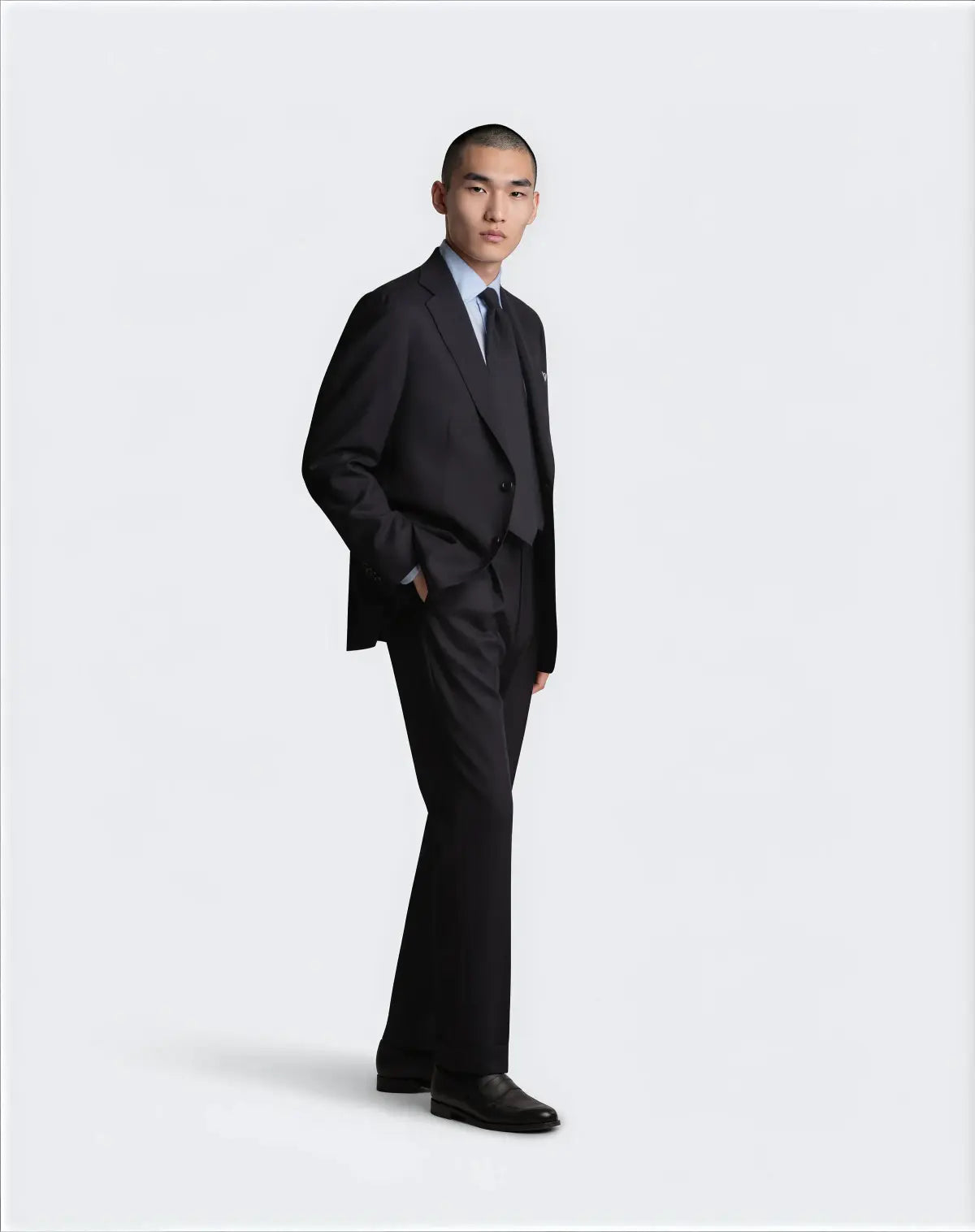 Navy Blue Twist Wool Jacket (Matching Trousers)