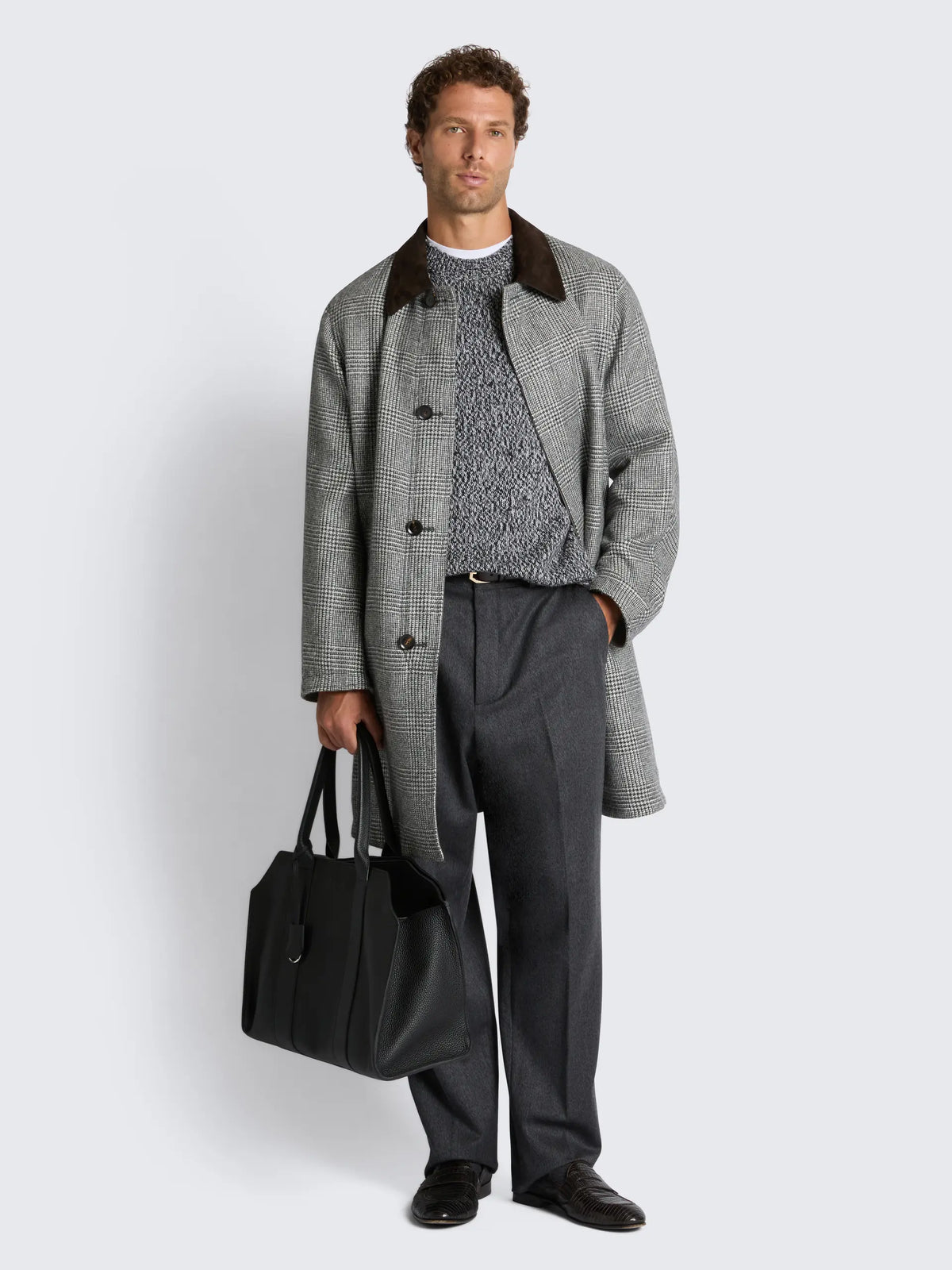 Olive Green Wool and Baby Alpaca Reversible Carcoat