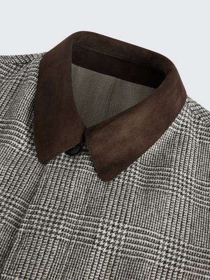 Olive Green Wool and Baby Alpaca Reversible Carcoat